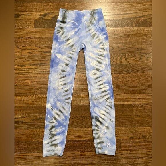 Tory Sport by Tory Burch Seamless Blue Tie Dye Leggings Sz Small - Picture 3 of 10